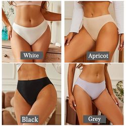2pcs/set women's panties seamless underwear silk solid color panties high waist underpants girls invisible briefs sexy l