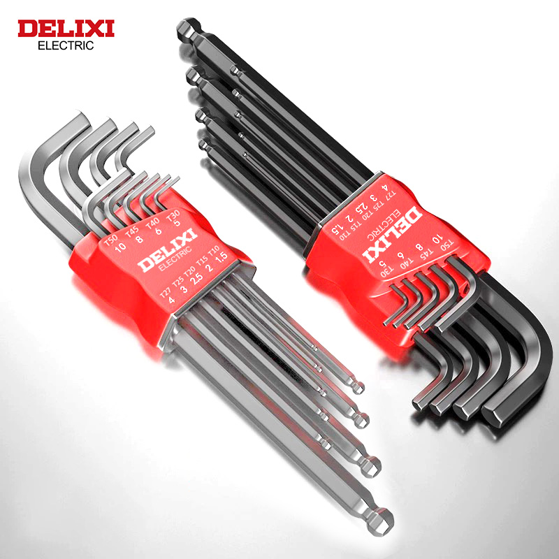 DELIXI ELECTRIC Allen Key Set, Universal Torque Long Metric Hex Wrench Screwdriver for Motorcycles & Bicycles