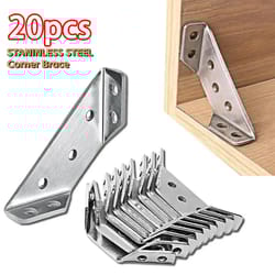 thickened stainless steel angle code, 90° right angle fixed bracket for furniture connectors & joints