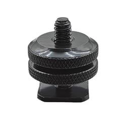 dual nut cold shoe adapter – double-layer phone holder bracket for camera & smartphone