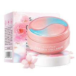 sadoer sakura collagen eye mask, anti dark circles & puffiness, moisturizing & firming eye patches for under-eye skin