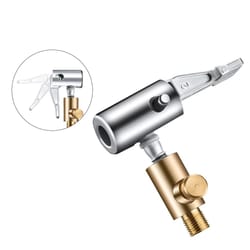 portable inflatable pump for car tire, air chuck compressor tire inflator with barb connector, hose repair accessory