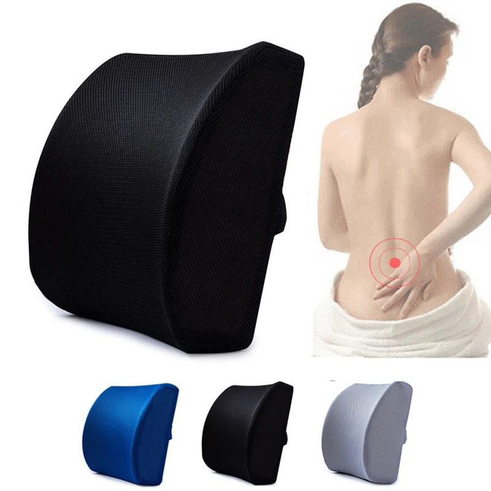 Car Lumbar Support Cushion Memory Foam Waist Pillow Ergonomic Auto Seat Back Cushion For Car Office 1