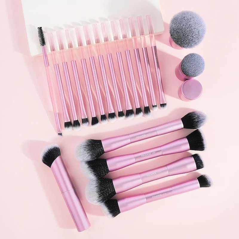 MAANGE Pro Makeup Brushes Double Ended Foundation Concealer Blush Eyeshadow Brush Kit For Liquid 8