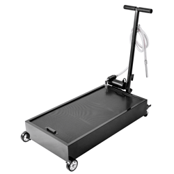 low profile oil drain pan with electric pump, mobile oil collection system for quick, clean fluid change