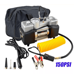 heavy duty portable air compressor car tire inflator, electric auto pump for fast tire inflation & emergency use