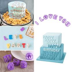 cake decorating alphabet number fondant cutters, icing mold mould kit for baking, cookie decorating, sugarcraft