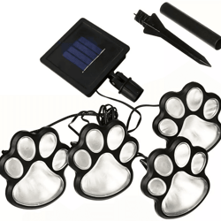 solar dog animal paw print lights garden statue lantern, led path light lamp outdoor yard decoration