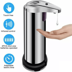 stainless auto handsfree sensor touchless soap dispenser for kitchen & bathroom, automatic liquid soap dispenser