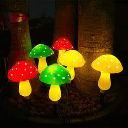 solar-powered mushroom lawn lamps, 8 led fairy lights string for garden, yard, easter & wedding decor