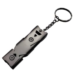 double pipe whistle pendant keychain, high decibel portable outdoor survival emergency camping tool & multifunction