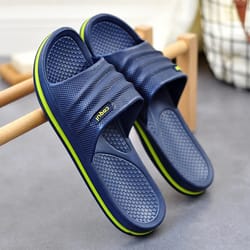 mens eva non-slip bathroom slippers, soft & comfortable indoor home sandals for summer shower wear