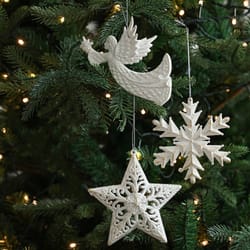 christmas tree hanging ornaments snowflake angel deer white pendants navidad new year party home xmas tree decorations kids toys
