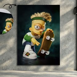 the simpsons canvas, bart simpson skateboard, simpsons canvas, simpsons poster, simpsons canvas, simpsons