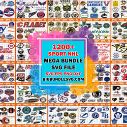 new nhl svg bundle 1200 file nhl svg, eps, png, dxf for cricut, silhouette