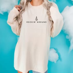 christmas tree comfort colors sweatshirt, rockin around the christmas tree hoodie, unisex