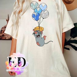 funny disney pixar ratatouille remy little chef balloon mickey ears shirt, anyone can cook