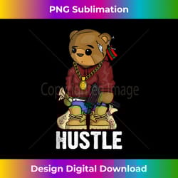 hip hop teddy bear hustle gun get money rap music lover gift tank top - minimalist sublimation digital file - pioneer new aesthetic frontiers