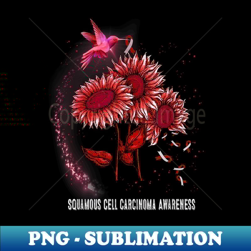 Hummingbird Sunflower Squamous Cell Carcinoma Awareness - Digital Sublimation Download File