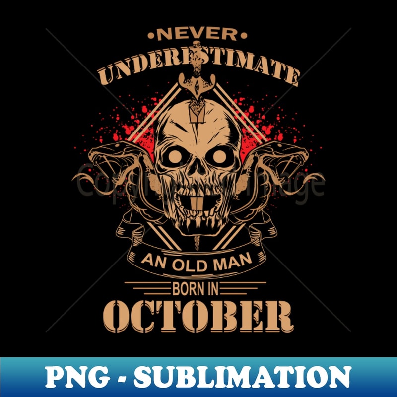 Birthday old man October - Vintage Sublimation PNG Download