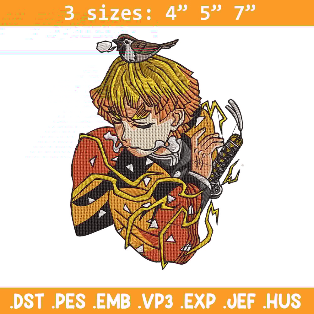 Zenitsu poster Embroidery Design, Demon slayer Embroidery,Embroidery File,Anime Embroidery,Anime shirt,Digital download..jpg
