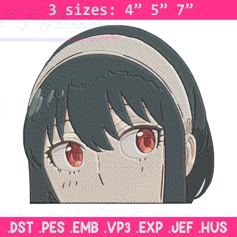 Yor peeker Embroidery Design, Spy x family Embroidery, Embroidery File, Anime Embroidery, Anime shirt, Digital download..jpg