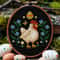 Spring Hen Cross Stitch Pattern Farmhouse Easter Embroidery With Flowers Eggs 5