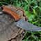 Custom Handmade Damascus Steel Skinning Hunting Knife With Premium Leather Sheath 3