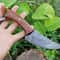Custom Handmade Damascus Steel Skinning Hunting Knife With Premium Leather Sheath 0