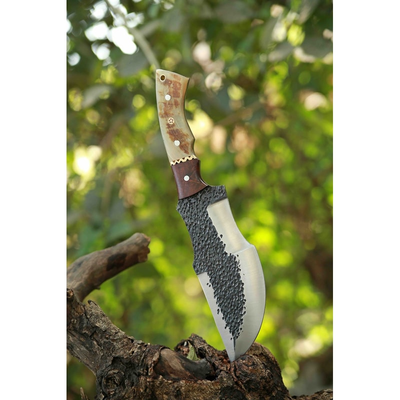 Custom Handmade D2 Steel Tracker Knife EDC Fixed Blade Knife For Hunting Camping Outdoor Activities Premium Sheath 1