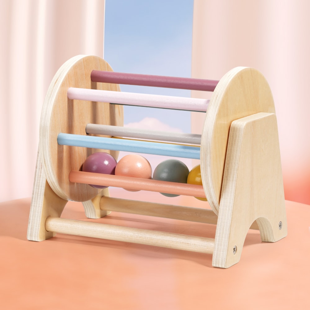 Baby Montessori Wooden Spinning Drum Toy For Early Education Ideal Developmental Gift For 13YearOld 2