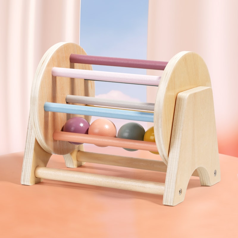 Baby Montessori Wooden Spinning Drum Toy For Early Education Ideal Developmental Gift For 13YearOld 2