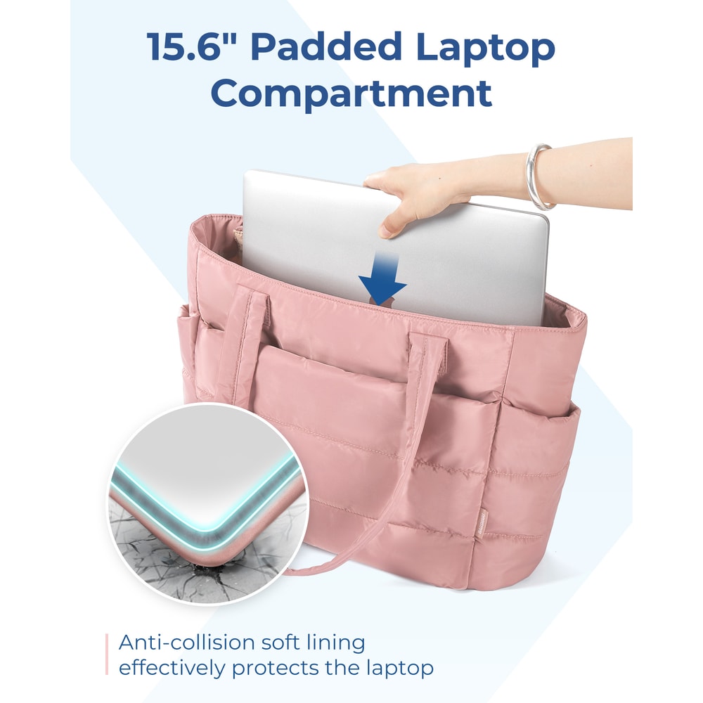 Large Capacity Tote Bag for Women, Puffer Padded Handbag for Travel, Work & School