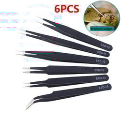 stainless steel tweezers maintenance tool industrial esd anti static precision tweezers for repair & electronics