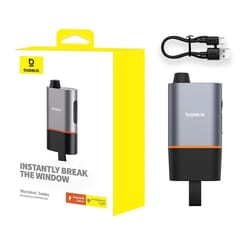 baseus car emergency safety hammer pro, u-shaped seat belt cutter, window breaker and emergency lam