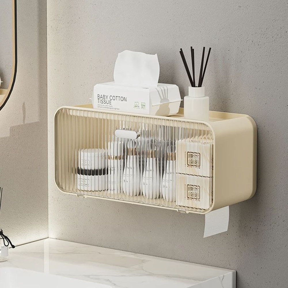 Large Capacity WallMounted Bathroom Storage Box Multifunctional Toilet Shelf Without Drilling 3