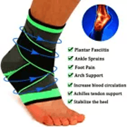 ankle brace support compression sleeve for foot pain relief, achilles injury, sports and running recovery strap