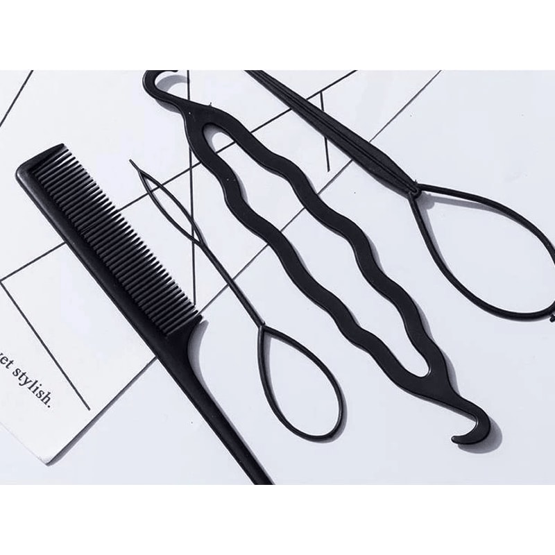 Hair French Braid Topsy Tail Clip Styling Stick DIY Bun Maker Tool 0