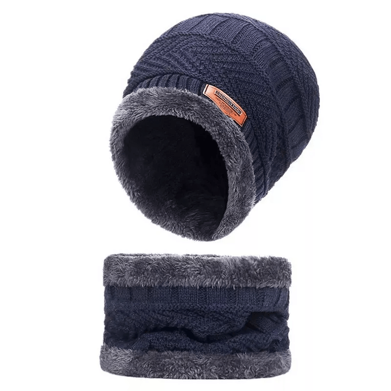 Mens Womens Winter Beanie Hat Scarf Set Warm Knit Hat And Thick Fleece Lined Cap For Cold Weather O 4