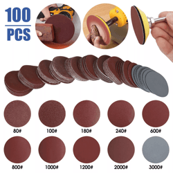 sanding disc sandpaper hook & loop sander kit with backer pad & m6 drill adapter