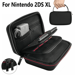portable carry travel case game card holder storage bag for nintendo xl console and accessories, shockproof waterproof