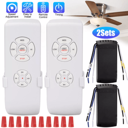 wireless remote control receiver kit for universal ceiling fan light, speed timing control, compatible with major brands