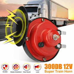 300db super train horn for trucks suv car boat motorcycle 12v | compact loud snail horn kit universal vehicle air horn