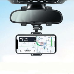 car rear view mirror mount stand with rotation, universal gps cell phone holder for devices, stable & easy install