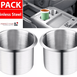 heavy duty universal stainless steel cup holders for car, marine boat, truck, rv camper, secure drink holder replacement