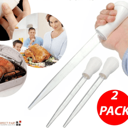 2 pcs meat & poultry baster – heat resistant, bpa free turkey syringe flavor injector 30ml – ideal for roasting & grilli