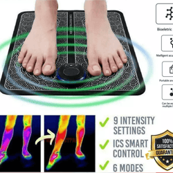electric ems foot massager pad, leg reshaping muscle relaxation & deep kneading pain relief machine for home & travel