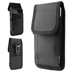 durable vertical cell phone holster pouch wallet case with belt clip, fits iphone, samsung, outdoor, hiking & construct