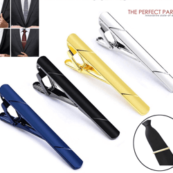 mens stainless steel tie clip set, necktie bar clasp clamp pins, classic formal accessories gift