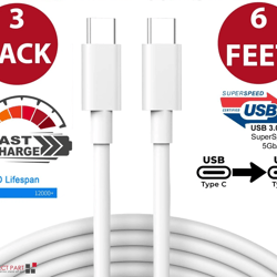 type c charging cord, usb-c to usb-c cable fast charge & sync rapid charger for tablets, phones, and laptops